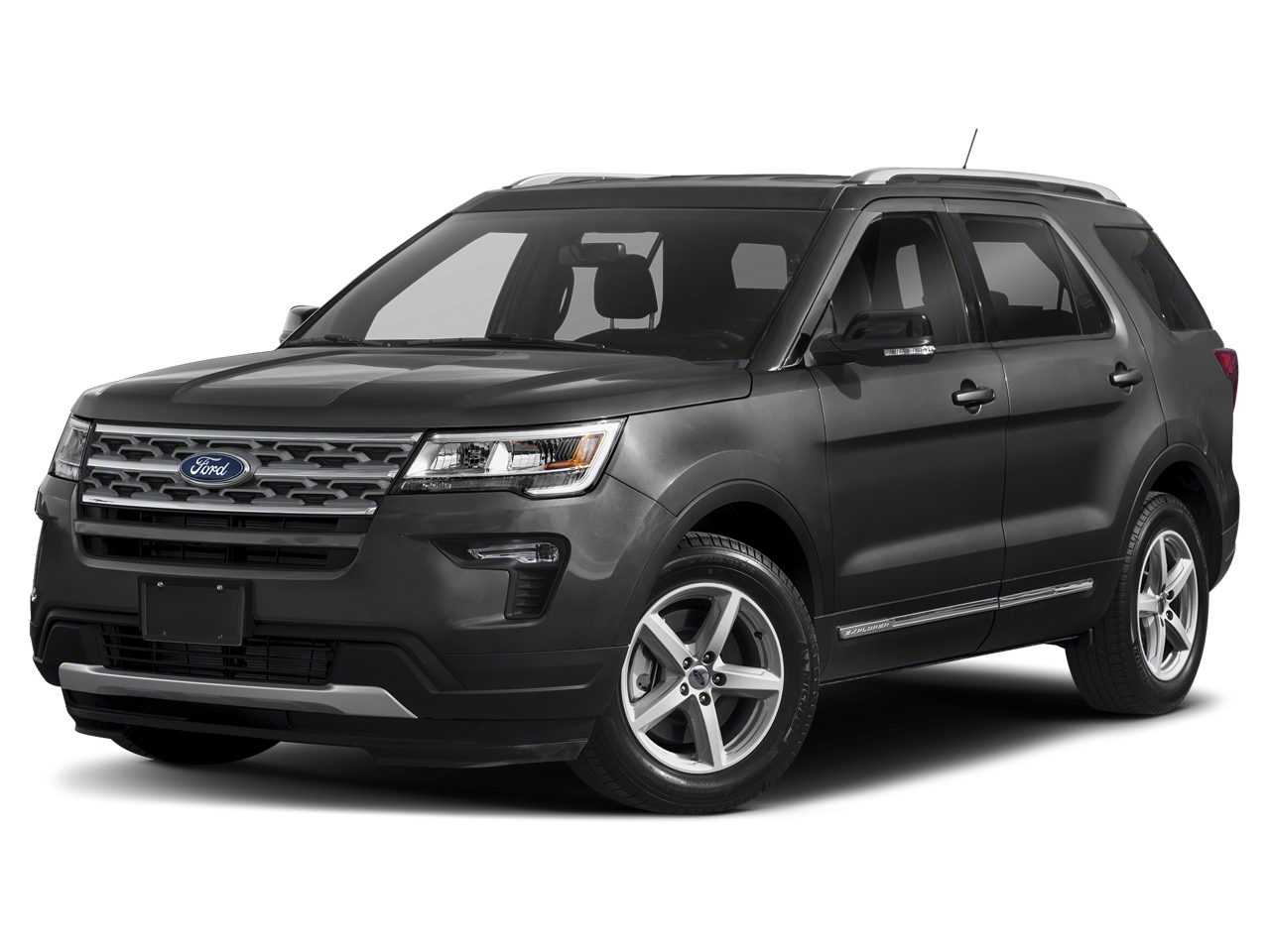 2019 Ford Explorer XLT in Burgundy — front three-quarter view
