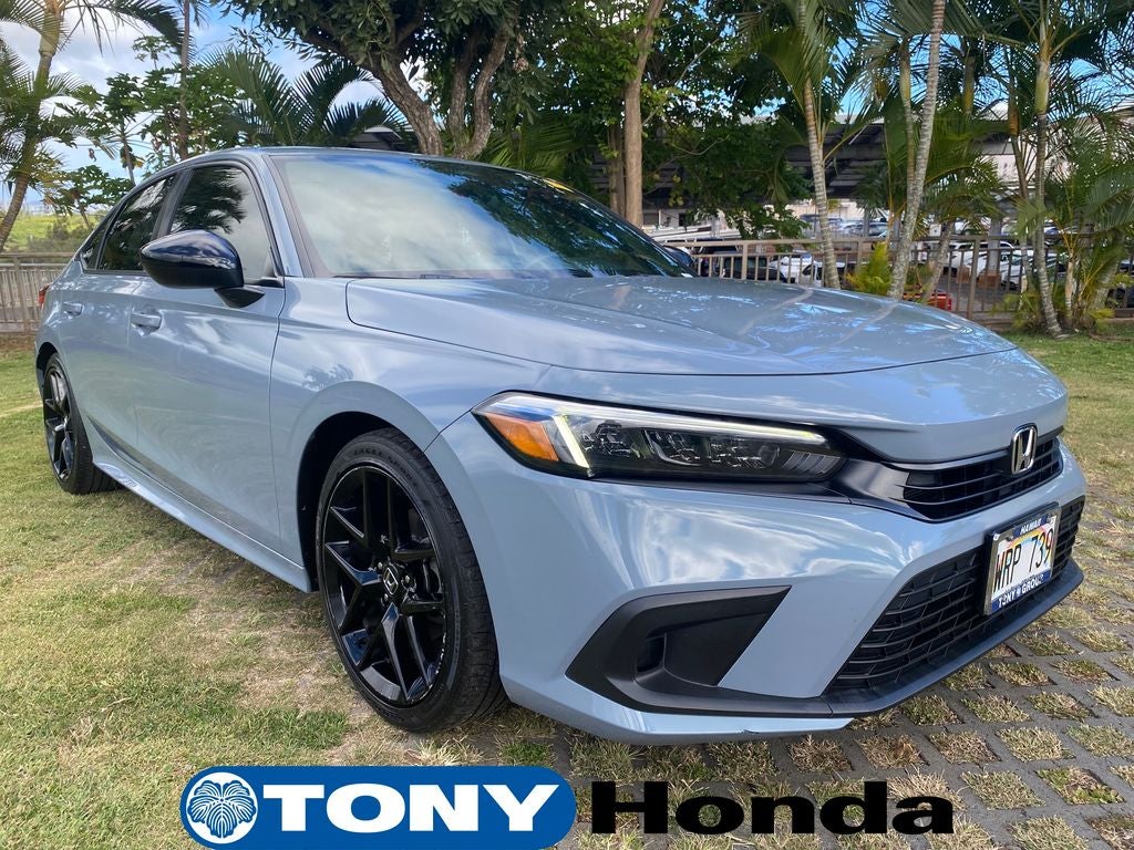 2023 Honda Civic Sport in Sonic Gray Pearl — front three-quarter view