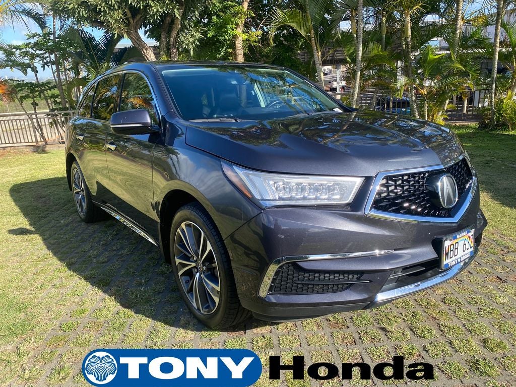 2020 Acura MDX Technology in Black — front three-quarter view