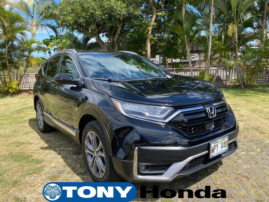 2022 Honda CR-V Touring in Crystal Black Pearl — front three-quarter view