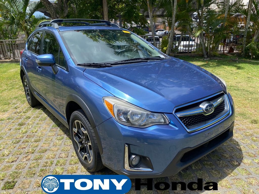 2017 Subaru Crosstrek 2.0i Limited in Quartz Blue Pearl — front three-quarter view