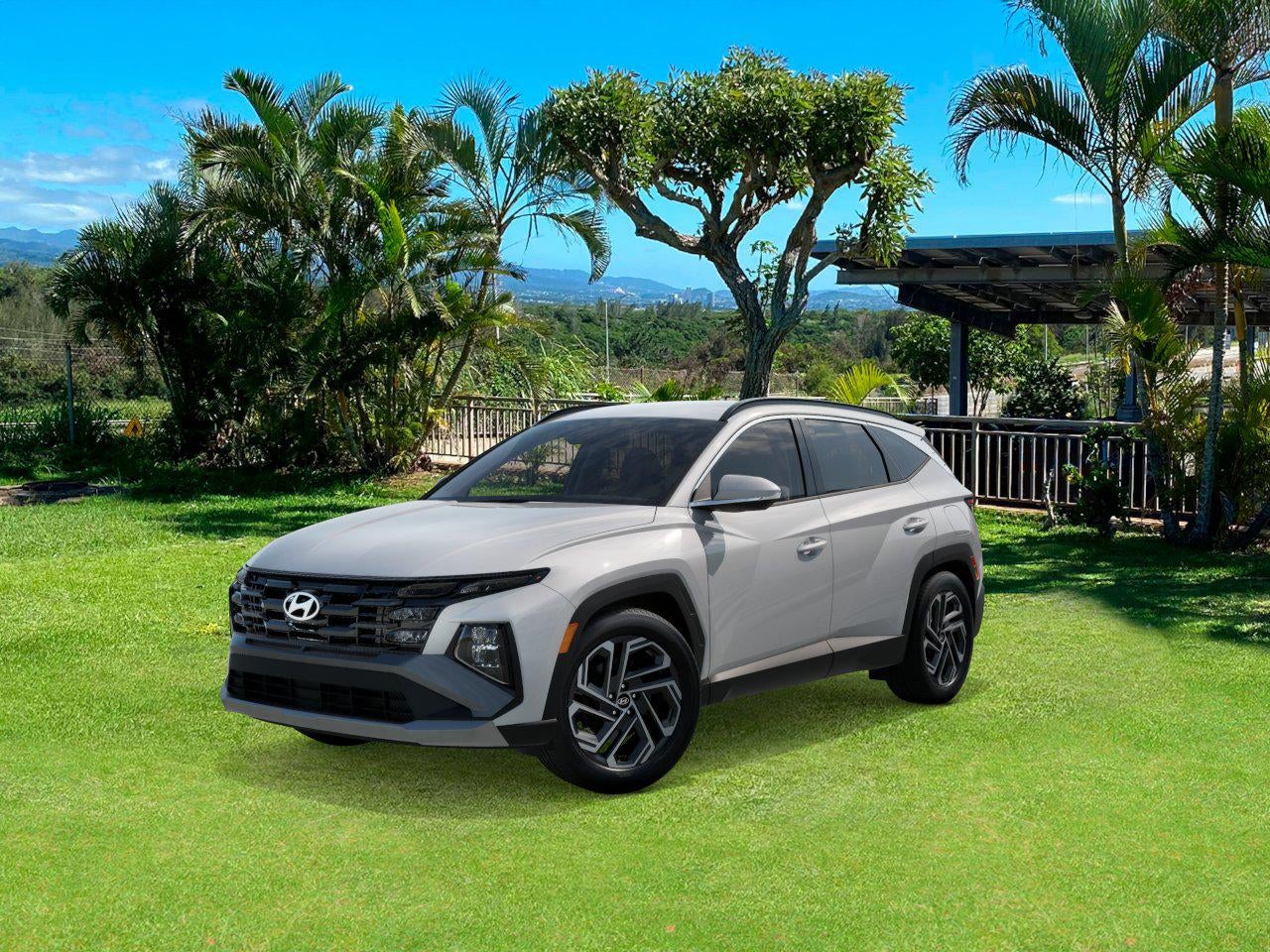 2026 Hyundai TUCSON SEL Plus FWD in White Pearl — front three-quarter view