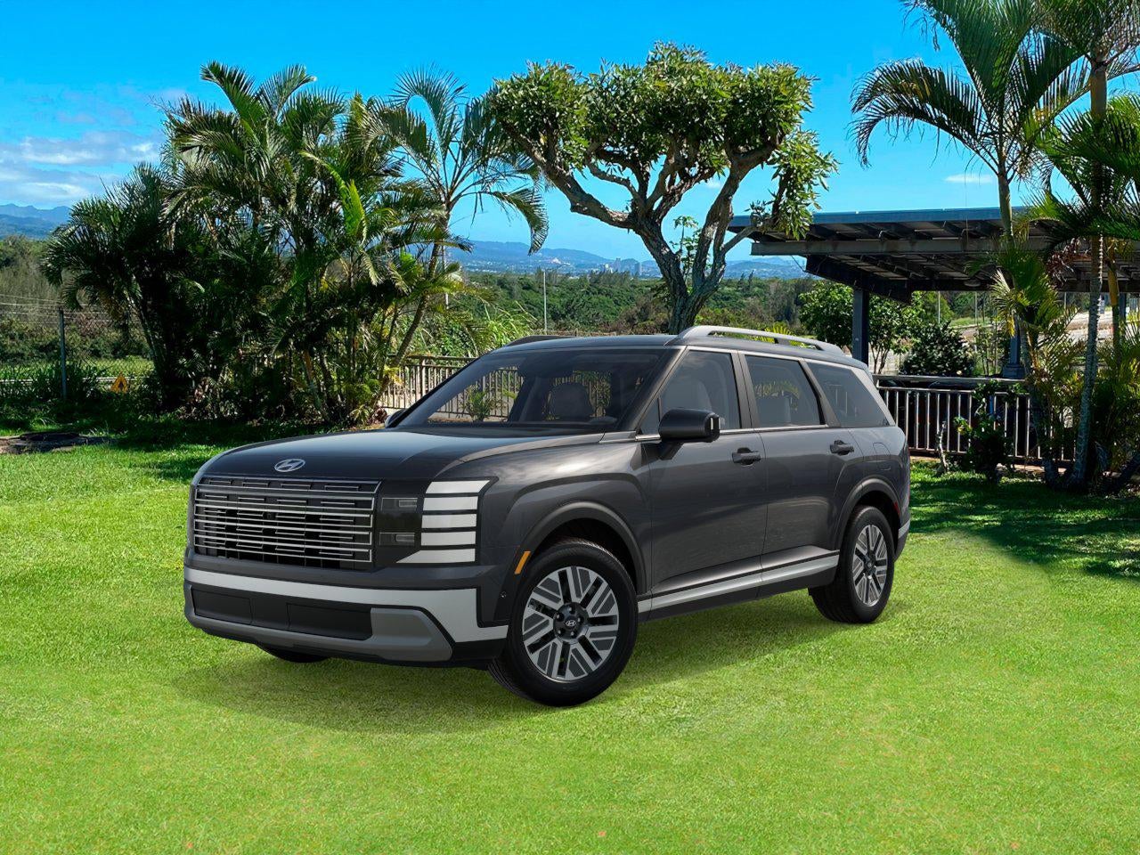 2026 Hyundai PALISADE HYBRID Blue SEL Premium 8P in Ecotronic Gray Pearl — front three-quarter view