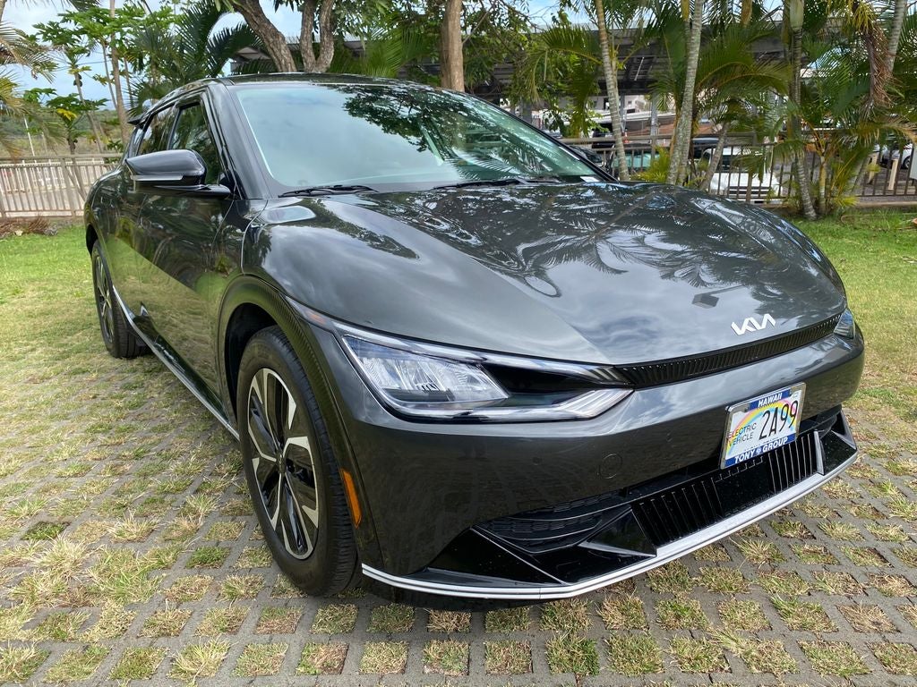 2023 Kia EV6 Wind in Interstellar Gray — front three-quarter view